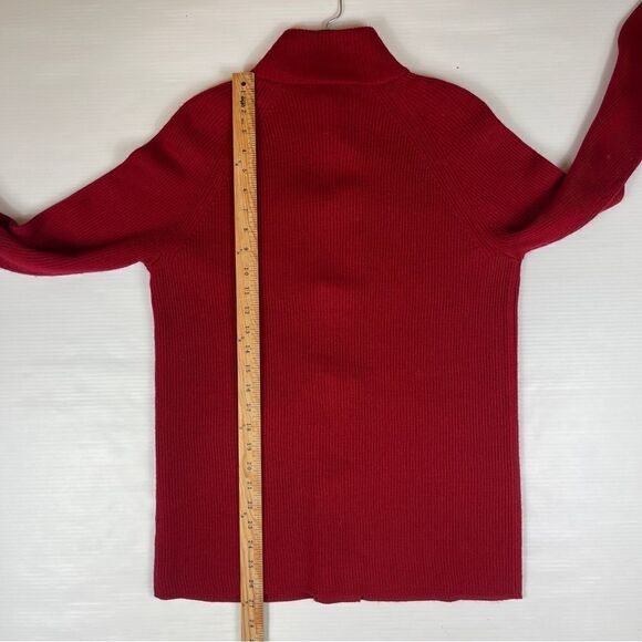 Jones New York Signature Cardigan Sweater Coat Red Toggle Wool Blend Women's M - Picture 7 of 8